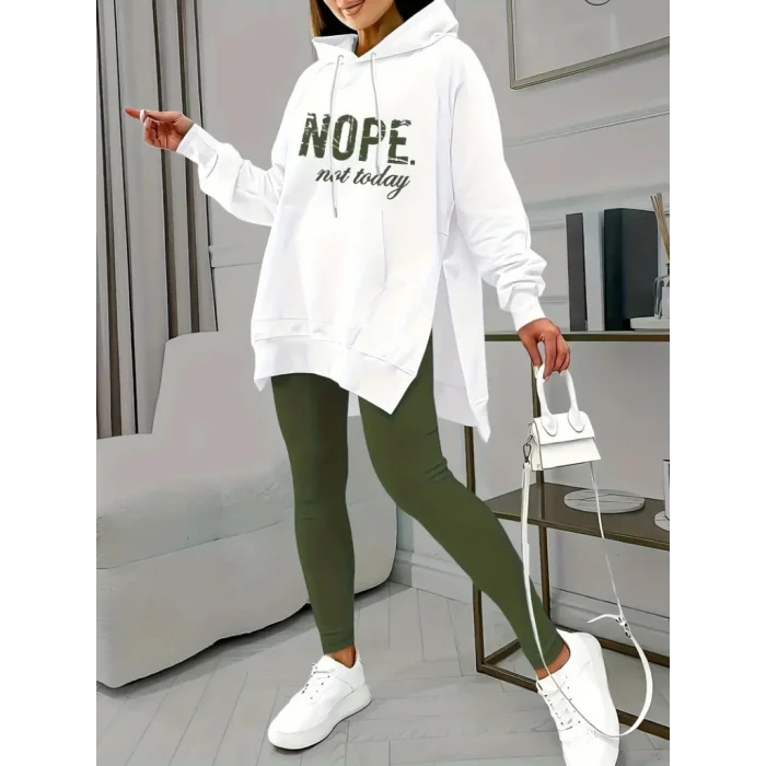 Kadın Uzun Kollu Kapşonlu Bağcıklı Viskon Iki Iplik Sweat