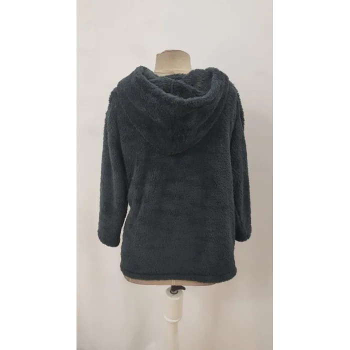 Kadın Uzun Kollu Kapşonlu önden Fermuarlı Cepli Welsoft Ceket