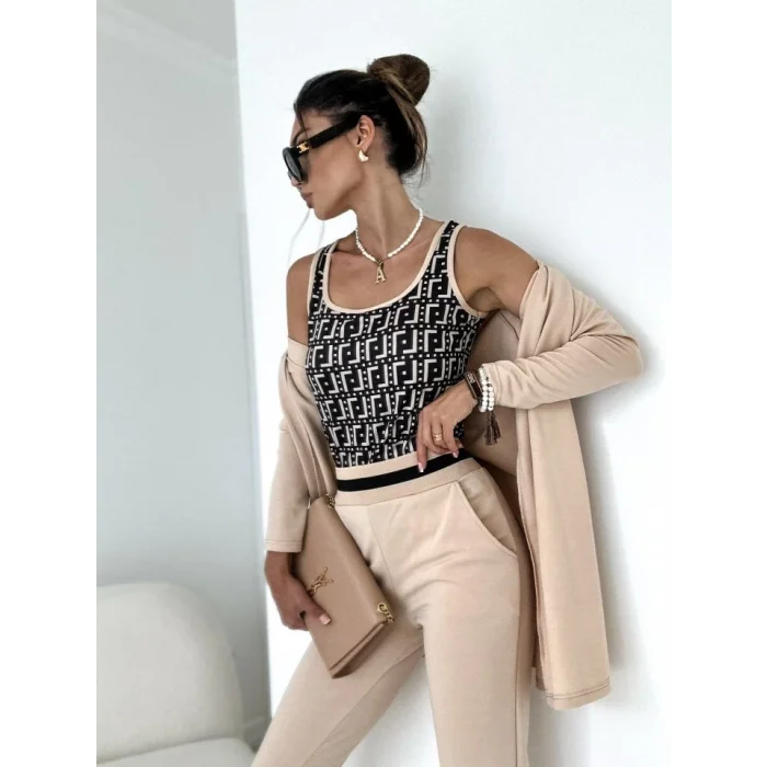 Kadın Uzun Kollu Krep üçlü Takım