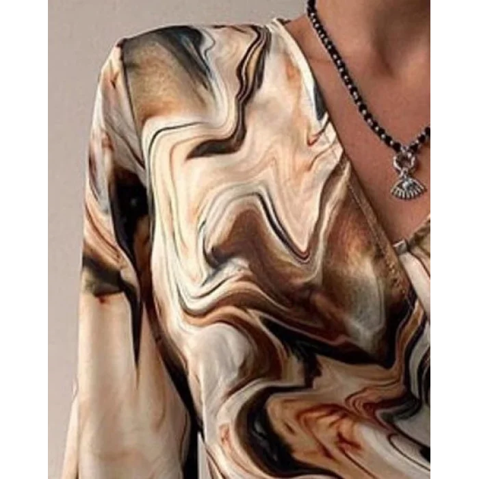 Kadın Uzun Kollu Kruvaze Yakalı Asimetrik Detaylı Mini Modal Elbise