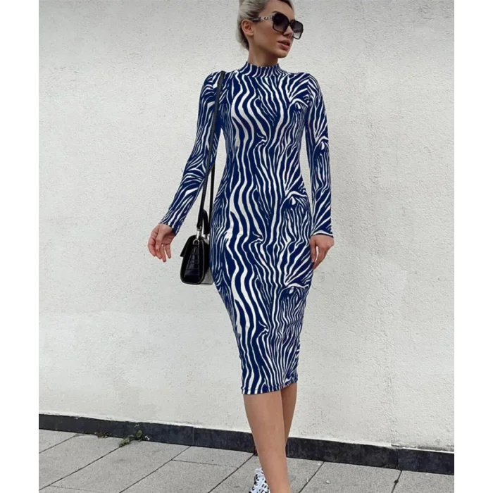 Kadın Uzun Kollu Mikro Midi Elbise