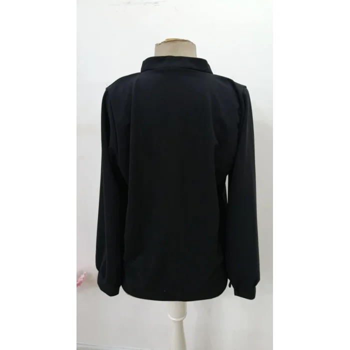 Kadın Uzun Kollu önden Düğmeli Hakim Yaka Ithal Krep Bluz