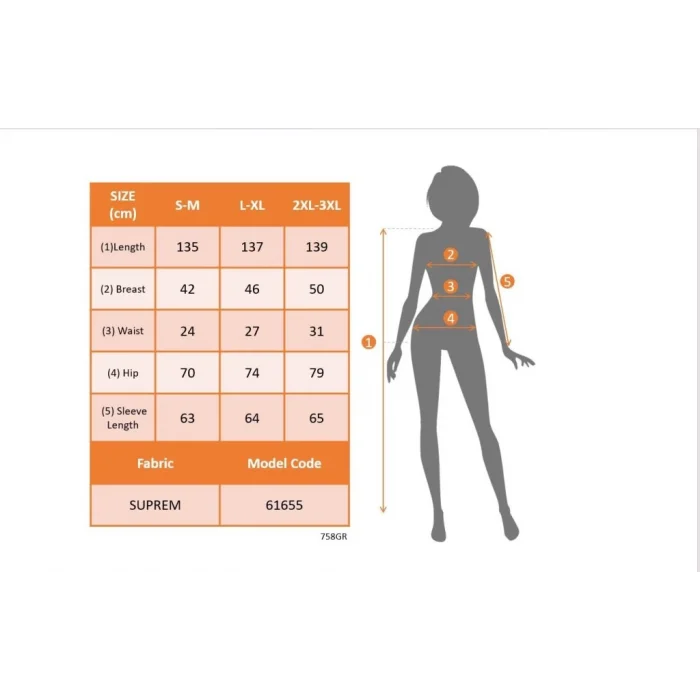 Kadın Uzun Kollu Uakadabağcıklı Beli Lastikli Desenli Uzun Süprem Elbise