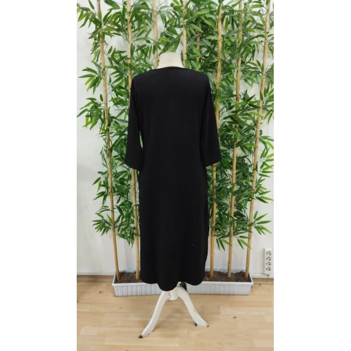 Kadın Uzun Kollu V şerit Yakalı Viskon Iki Iplik Elbise