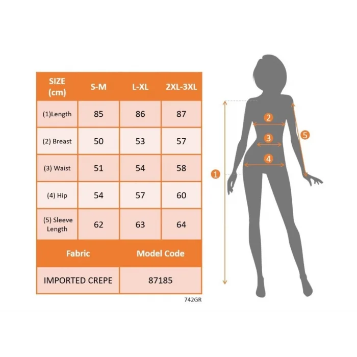 Kadın Uzun Kollu V Yakalı Kalp Desenli Mini Ithal Krep Elbise