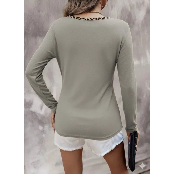 Kadın Uzun Kollu V Yakalı Kaşkorse Bluz