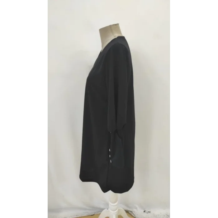 Kadın Uzun Kollu V Yakalı Kısa Ithal Krep Elbise