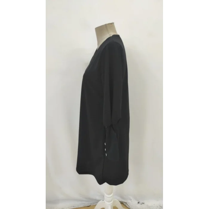 Kadın Uzun Kollu V Yakalı Kısa Ithal Krep Elbise