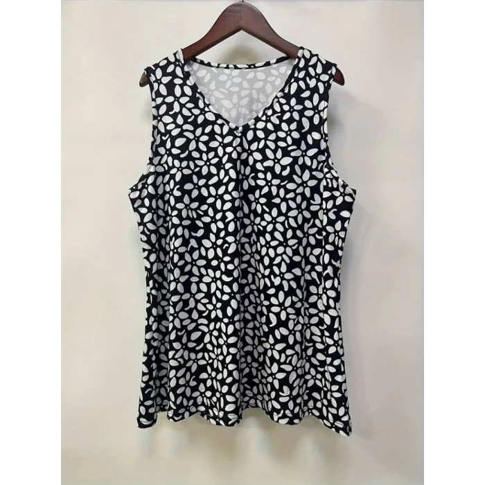 Kadın V Yakalı çiçek Baskılı Salaş Süprem Bluz