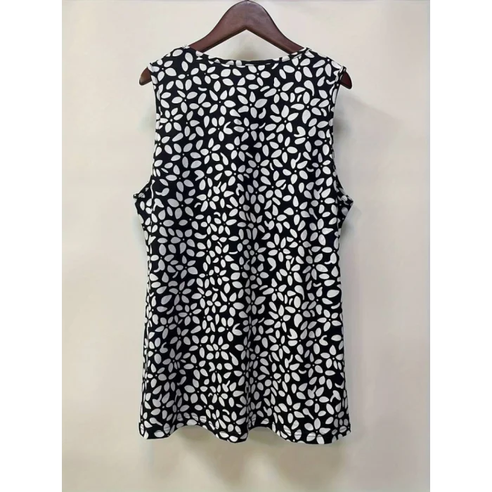 Kadın V Yakalı çiçek Baskılı Salaş Süprem Bluz