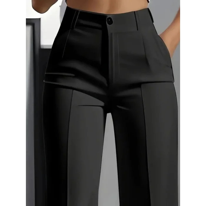 Kadın Yüksek Bel Cepli Ithal Krep Pantolon