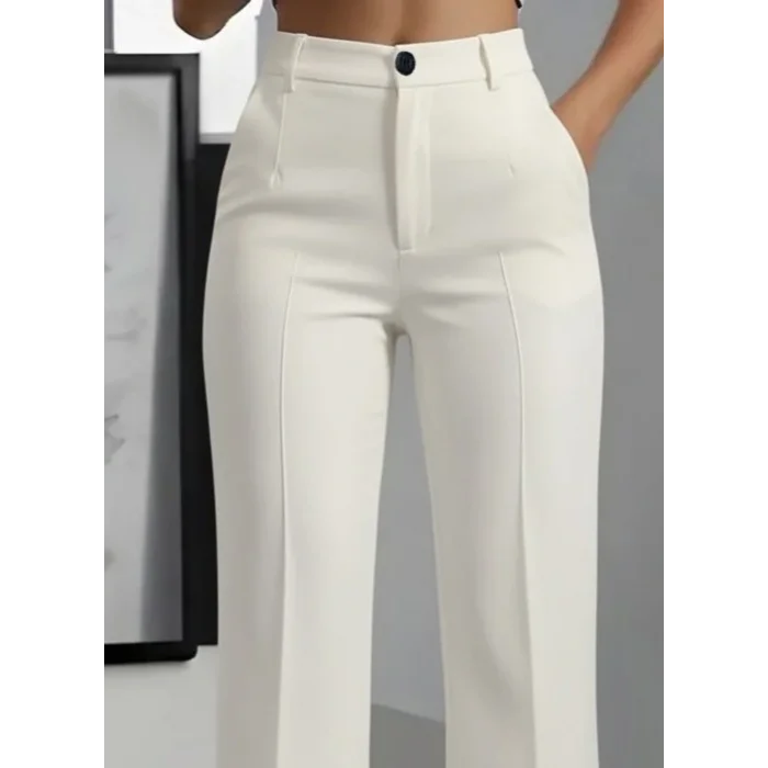 Kadın Yüksek Bel Cepli Ithal Krep Pantolon