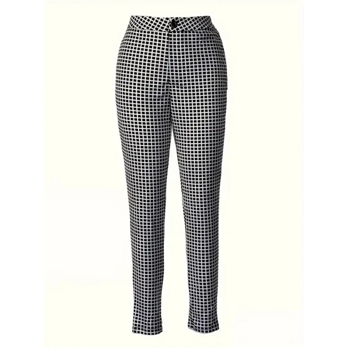 Kadın Yüksek Bel Desenli Dalgıç Pantolon