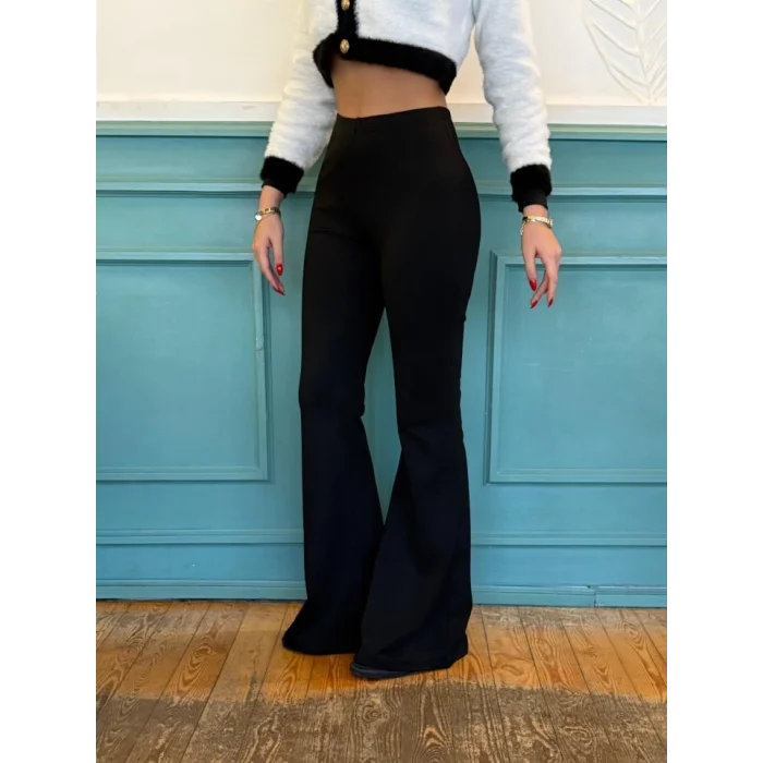 Kadın Yüksek Bel Ispanyol Paça Dalgıç Tayt