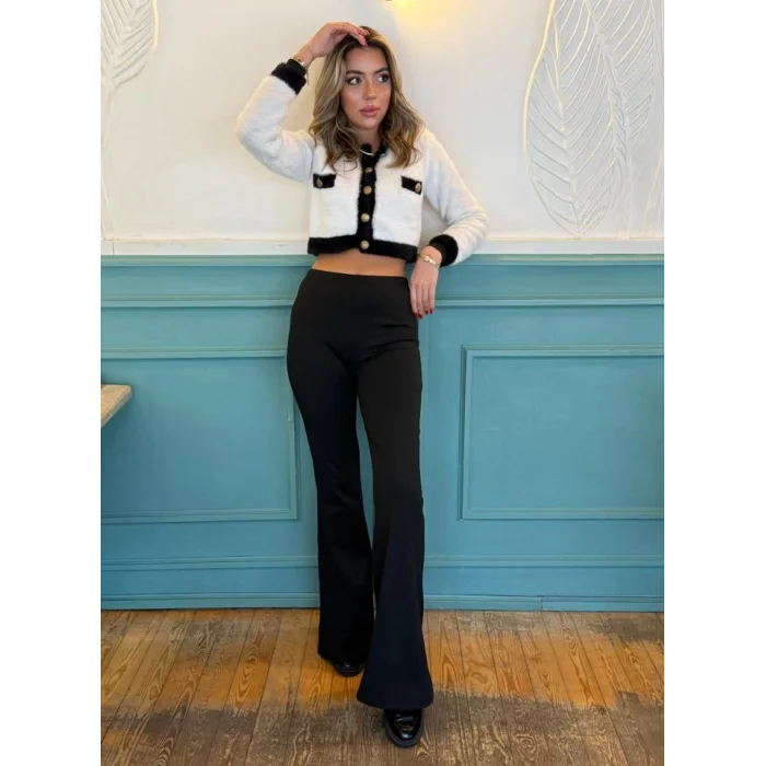 Kadın Yüksek Bel Ispanyol Paça Dalgıç Tayt