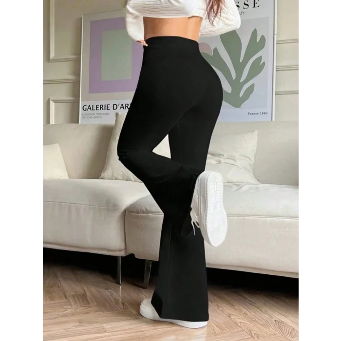 Kadın Yüksek Bel Ispanyol Paçalı Pantolon Tayt