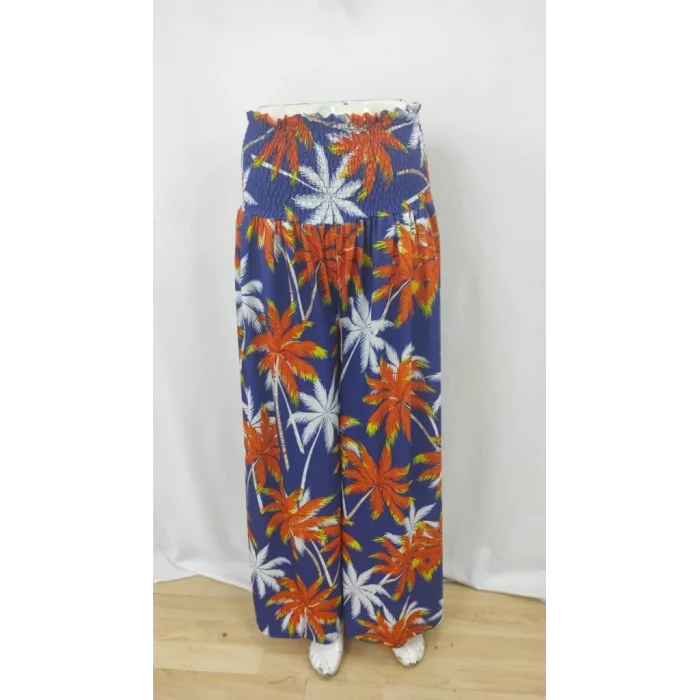 Kadın Yüksek Bel Lastikli Desenli Süprem Pantolon