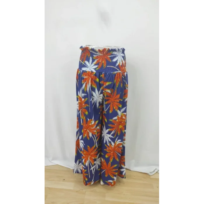 Kadın Yüksek Bel Lastikli Desenli Süprem Pantolon