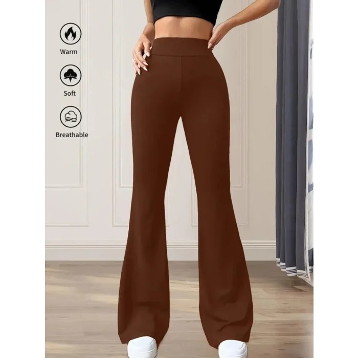 Kadın Yüksek Bel(lastikli) Geniş Paçalı Dalgıç Tayt