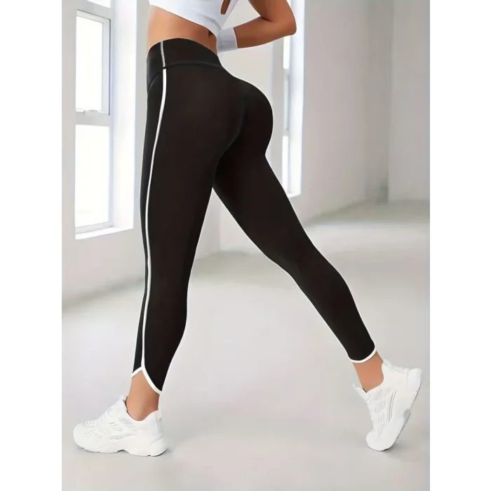 Kadın Yüksek Bel Yan şerit Detaylı Dalgıç Tayt