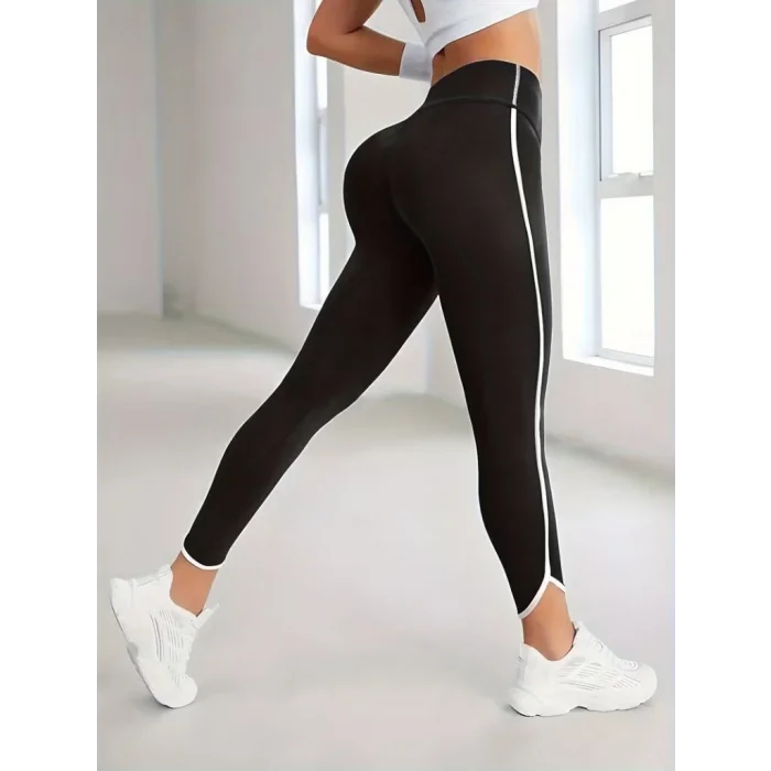 Kadın Yüksek Bel Yan şerit Detaylı Dalgıç Tayt