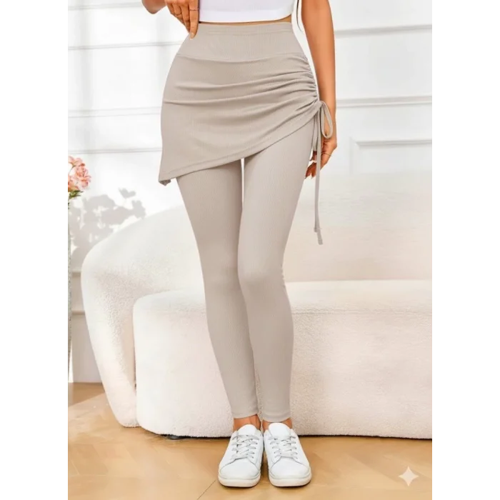 Kadın Yüksek Bel Yandan Büzgülü Alttan Uzun Kaşkorse Tayt Etek