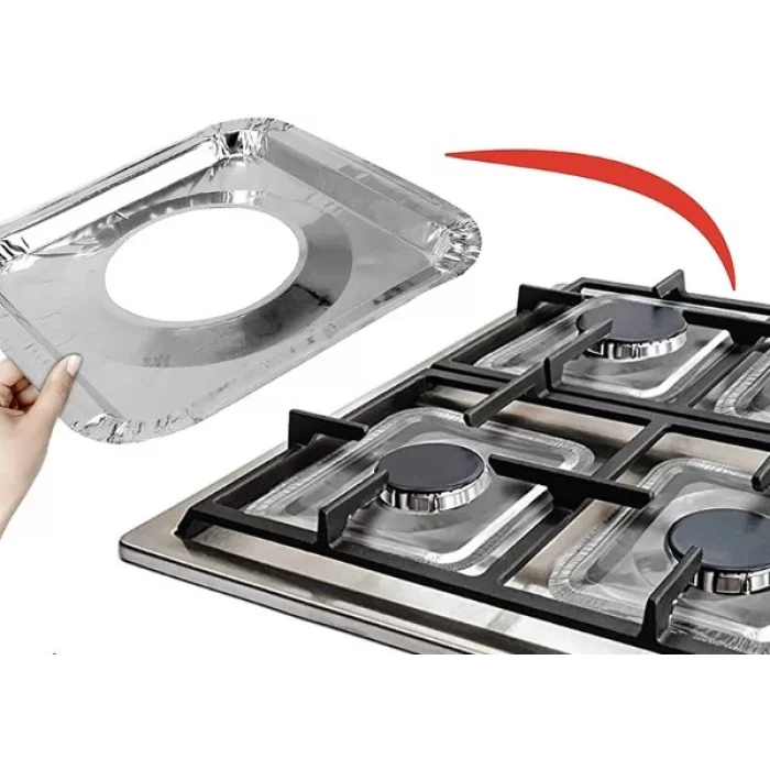 Kare Ocak Üstü Yağ Koruyucu Alüminyum Levha 23*23 cm 10 Adet