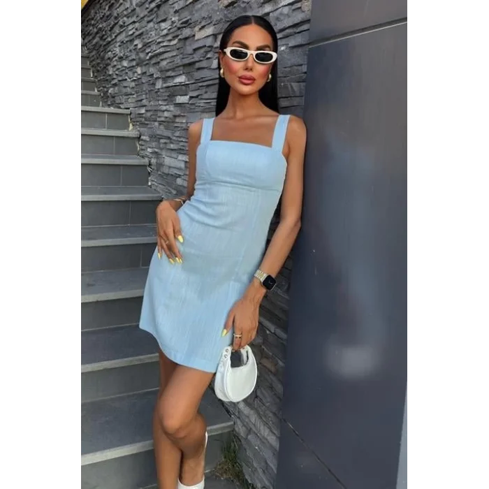 Kare Yaka Mini Elbise 2903