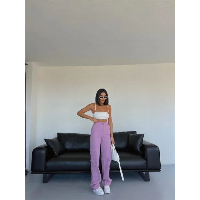 KARGO PANTOLON - Lila