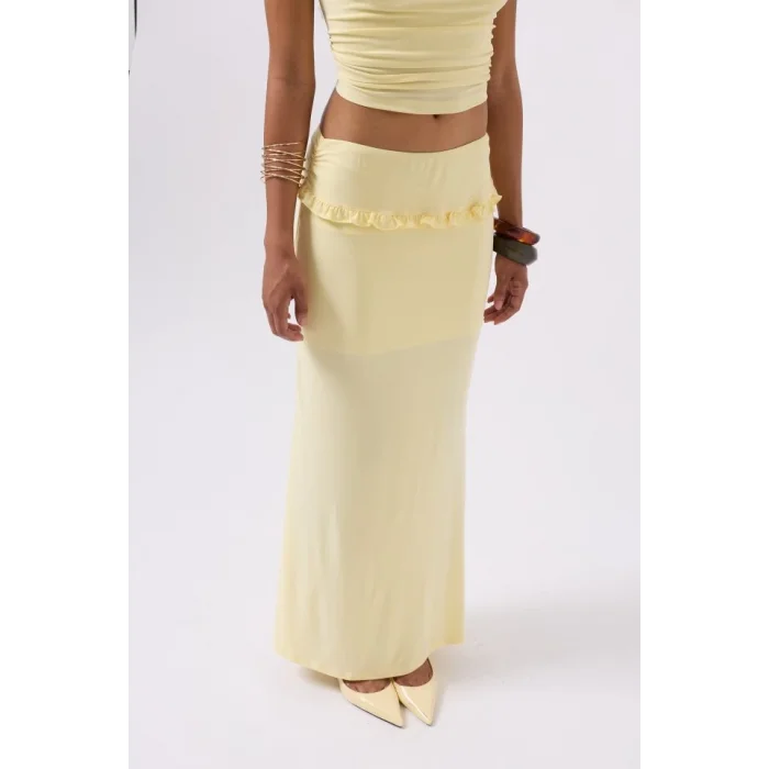 Katlama Bel Detay Maxi Etek