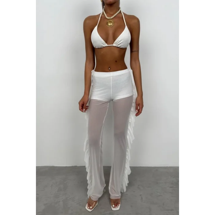 Katlı Transparan Pantolon