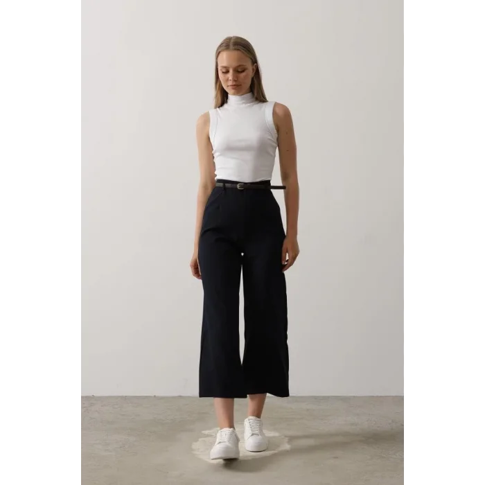 Kemer Pens Detaylı Pantolon - Lacivert