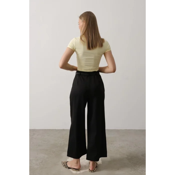 Kemer Pens Detaylı Pantolon - Siyah