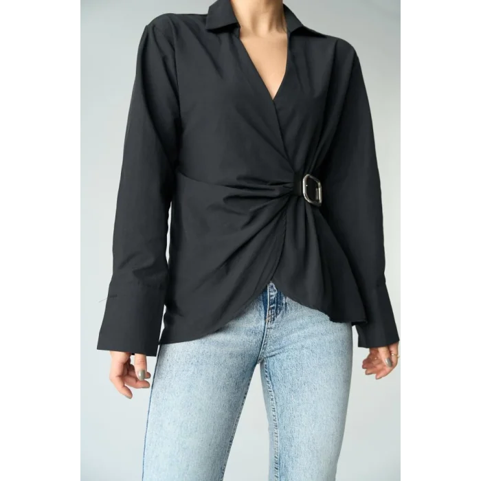 Kemerli Gömlek - Siyah