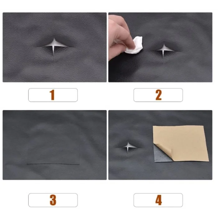 Kendinden Yapışkanlı Deri Döşeme Deri Tamir Kiti  Siyah 100x50