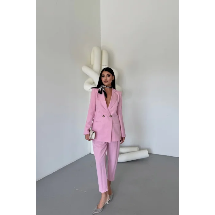 KETEN CEKET - PANTOLON TAKIM - Pembe