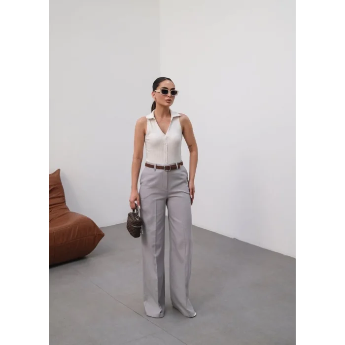 Keten Kemerli̇ Ve Dökümlü Palazzo Pantolon (Kemer Dahi̇l)