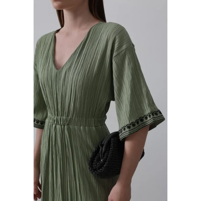 KolEtekNakışlıElbise - Haki