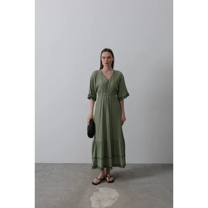 KolEtekNakışlıElbise - Haki