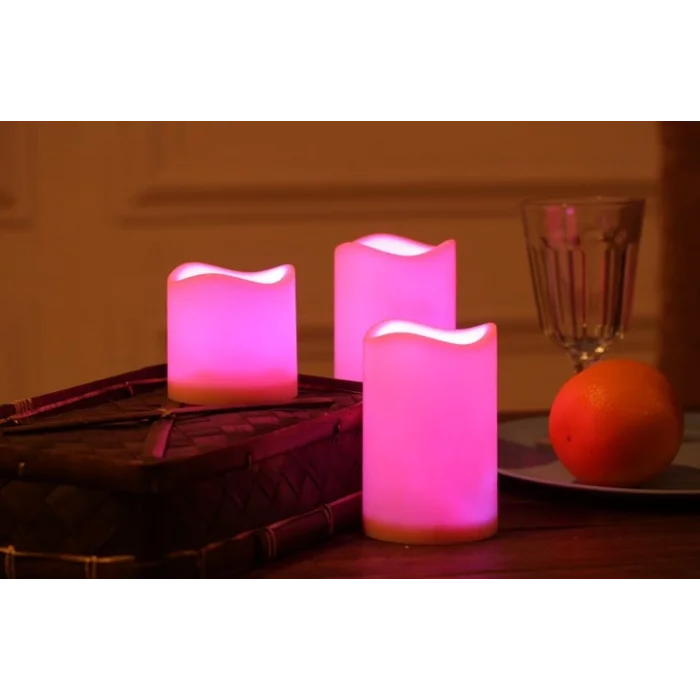 Kumandalı Renk Değiştiren Led Mum 3 Boy Set