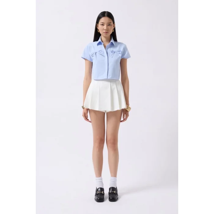 Kurdele Detay Crop Gömlek