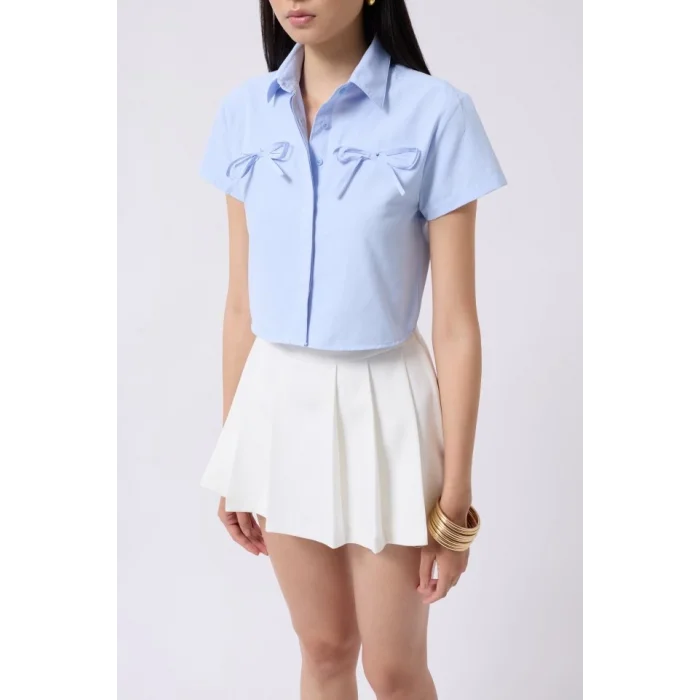 Kurdele Detay Crop Gömlek