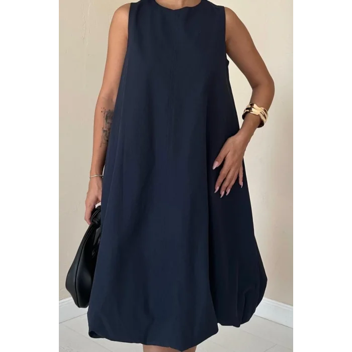 Lacivert Comfort Balon Elbise