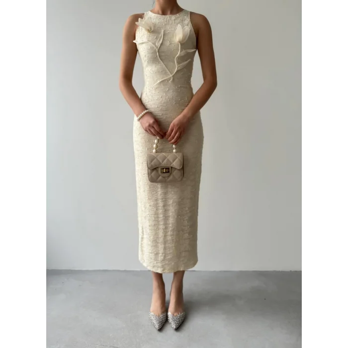 Lers Çiçek Detaylı Elbise