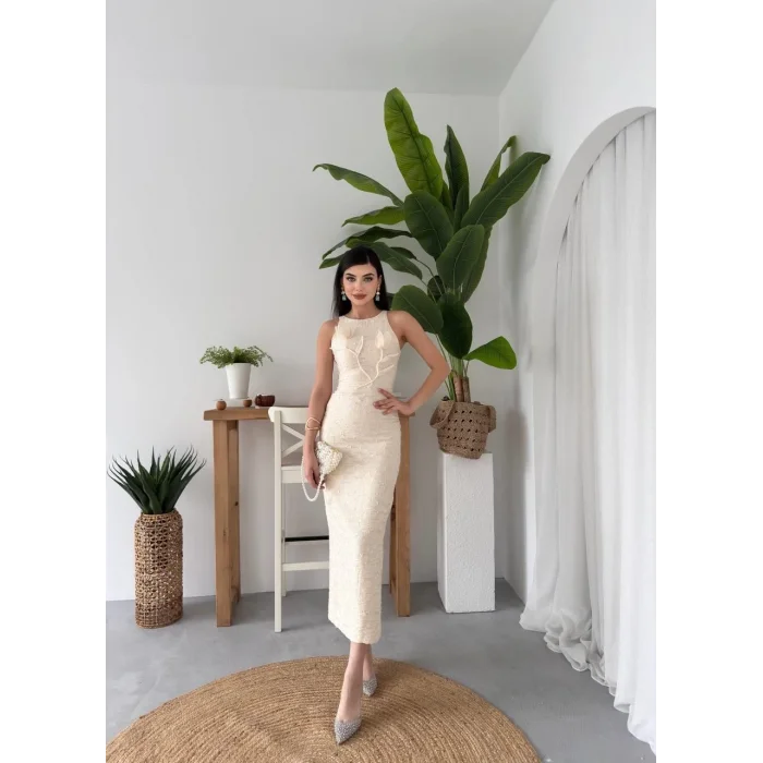 Lers Çiçek Detaylı Elbise