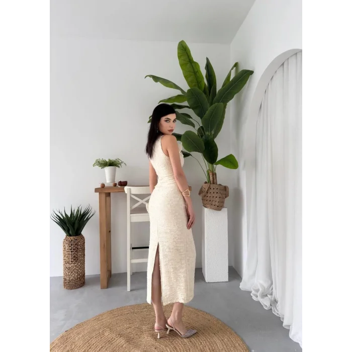 Lers Çiçek Detaylı Elbise