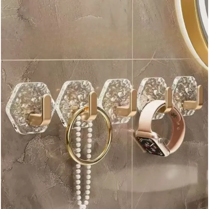 Lüks 5’li Duvar Askısı Banyo Mutfak İçin Havlu  Askılık
