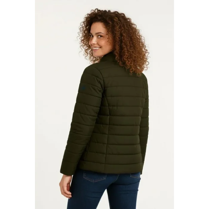 Mikro Su İtici Kapitone Baskılı Astarlı Fermuarlı Bomber Mont - Haki