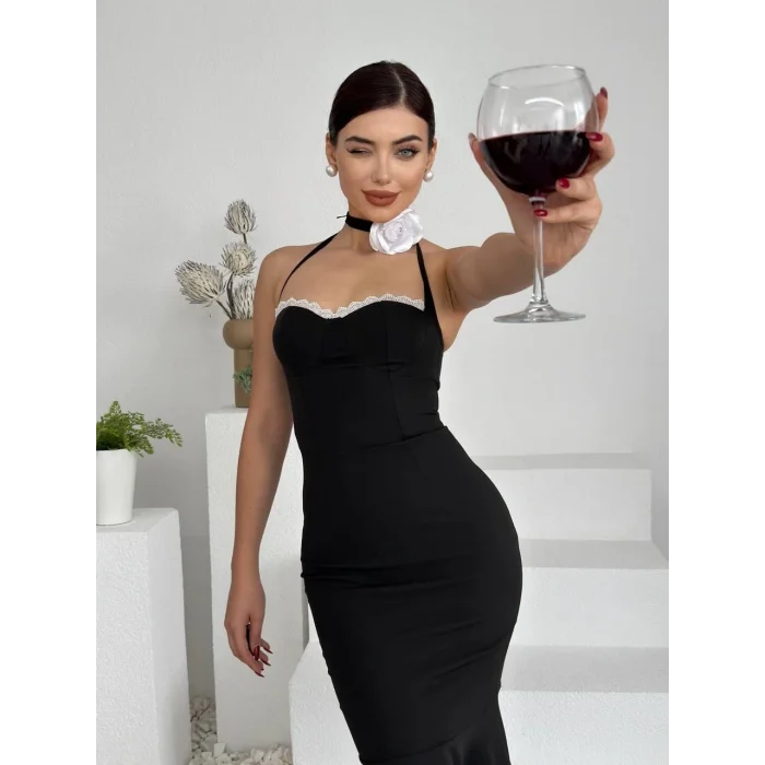 Monea Boyundan Bağlamalı Elbise