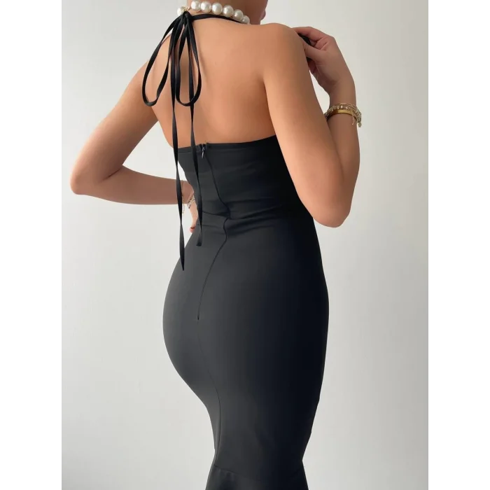 Monea Boyundan Bağlamalı Elbise